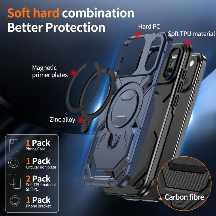 For iPhone 17 Pro Cooling MagSafe Holder Phone Case(Blue) - iPhone 17 Pro Cases by buy2fix | Online Shopping UK | buy2fix