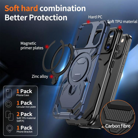 For iPhone 17 Pro Cooling MagSafe Holder Phone Case(Blue) - iPhone 17 Pro Cases by buy2fix | Online Shopping UK | buy2fix