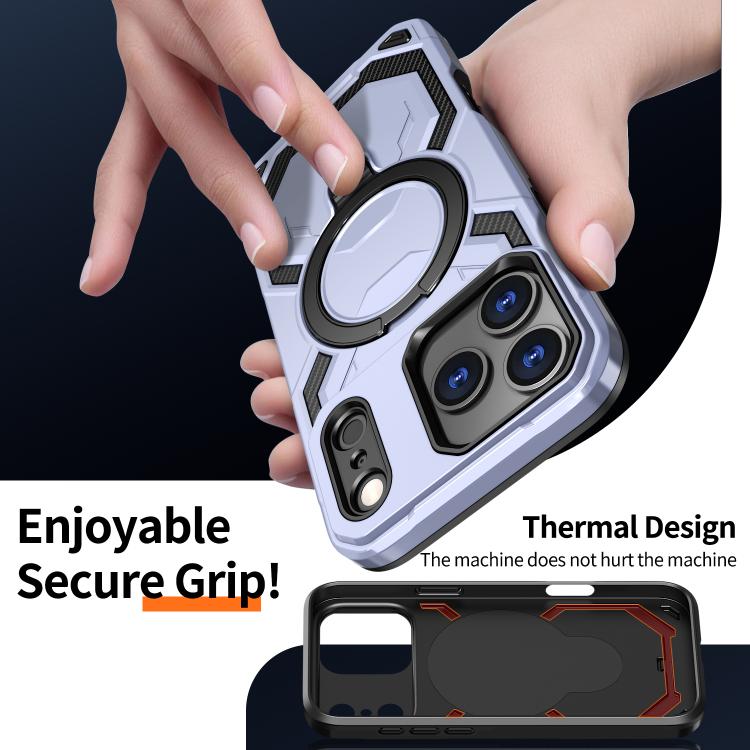 For iPhone 17 Pro Cooling MagSafe Holder Phone Case(Light Purple) - iPhone 17 Pro Cases by buy2fix | Online Shopping UK | buy2fix