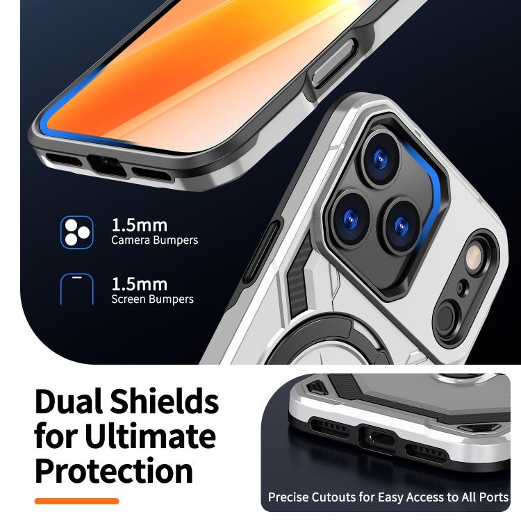 For iPhone 17 Pro Max Cooling MagSafe Holder Phone Case(Grey) - iPhone 17 Pro Max Cases by buy2fix | Online Shopping UK | buy2fix