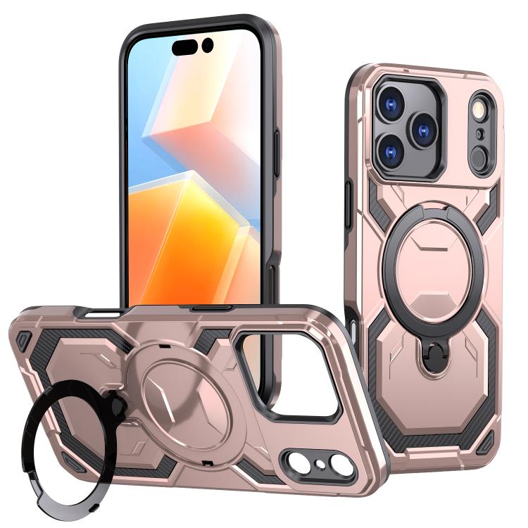 For iPhone 17 Pro Max Cooling MagSafe Holder Phone Case(Rose Gold) - iPhone 17 Pro Max Cases by buy2fix | Online Shopping UK | buy2fix