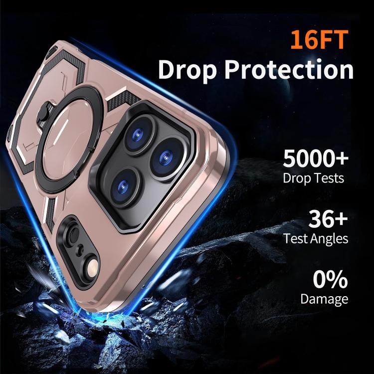 For iPhone 17 Pro Max Cooling MagSafe Holder Phone Case(Rose Gold) - iPhone 17 Pro Max Cases by buy2fix | Online Shopping UK | buy2fix