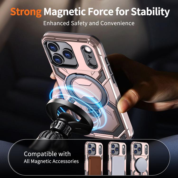 For iPhone 17 Pro Max Cooling MagSafe Holder Phone Case(Rose Gold) - iPhone 17 Pro Max Cases by buy2fix | Online Shopping UK | buy2fix