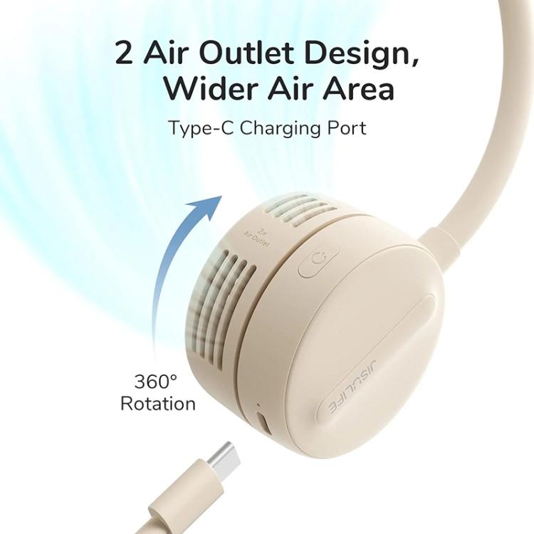 JisuLife FA25 Outdoor Sports Portable Neck Fan Life1(Grey) - Electric Fans by Jisulife | Online Shopping UK | buy2fix