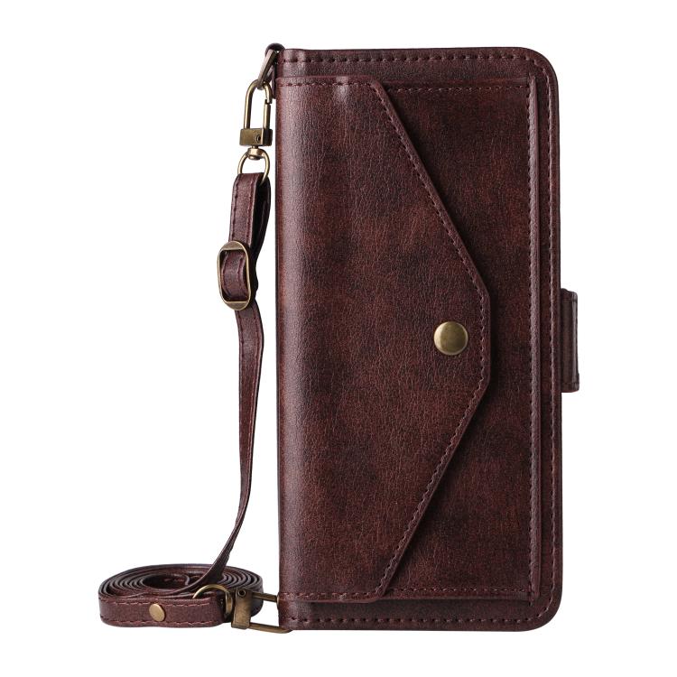 For Google Pixel 10 Pro XL / 9 Pro XL Multi-card Slots Crossbody Cowhide Leather Phone Case(Brown) - Google Cases by buy2fix | Online Shopping UK | buy2fix