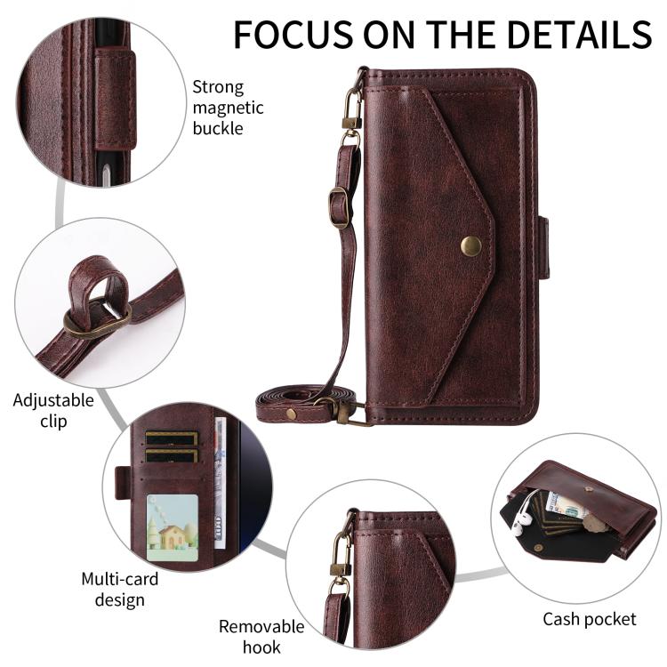 For Google Pixel 10 Pro XL / 9 Pro XL Multi-card Slots Crossbody Cowhide Leather Phone Case(Brown) - Google Cases by buy2fix | Online Shopping UK | buy2fix