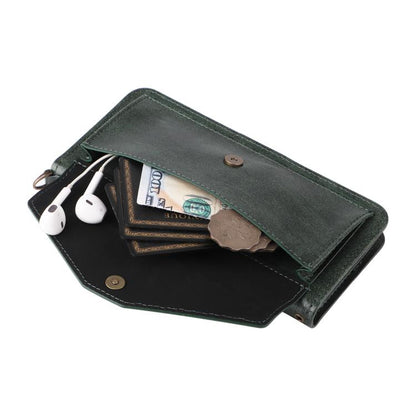 For Google Pixel 10 Pro XL / 9 Pro XL Multi-card Slots Crossbody Cowhide Leather Phone Case(Green) - Google Cases by buy2fix | Online Shopping UK | buy2fix
