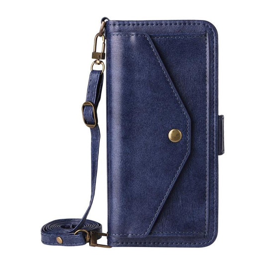For Google Pixel 10 Pro / 10 / 9 Pro / 9 Multi-card Slots Crossbody Cowhide Leather Phone Case(Blue) - Google Cases by buy2fix | Online Shopping UK | buy2fix
