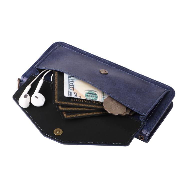 For Google Pixel 10 Pro / 10 / 9 Pro / 9 Multi-card Slots Crossbody Cowhide Leather Phone Case(Blue) - Google Cases by buy2fix | Online Shopping UK | buy2fix