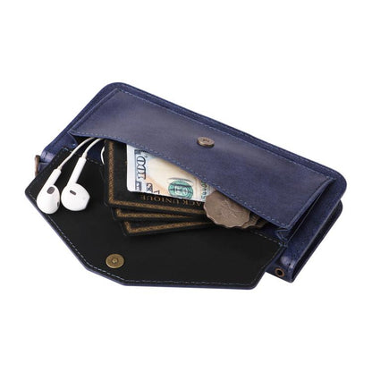 For Google Pixel 10 Pro / 10 / 9 Pro / 9 Multi-card Slots Crossbody Cowhide Leather Phone Case(Blue) - Google Cases by buy2fix | Online Shopping UK | buy2fix