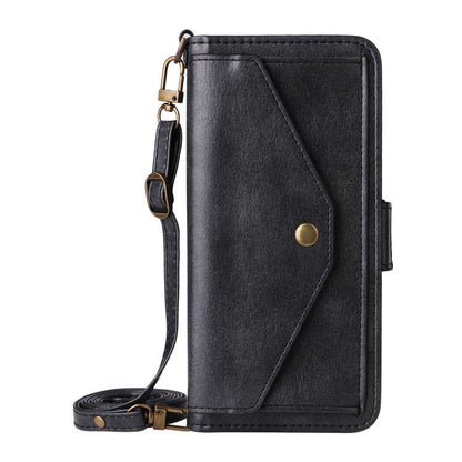 For Google Pixel 10 Pro / 10 / 9 Pro / 9 Multi-card Slots Crossbody Cowhide Leather Phone Case(Black) - Google Cases by buy2fix | Online Shopping UK | buy2fix