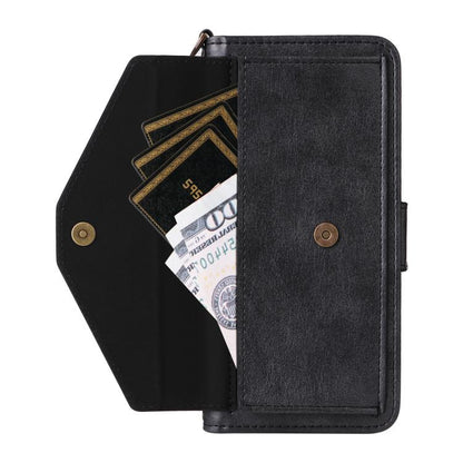 For Google Pixel 10 Pro / 10 / 9 Pro / 9 Multi-card Slots Crossbody Cowhide Leather Phone Case(Black) - Google Cases by buy2fix | Online Shopping UK | buy2fix