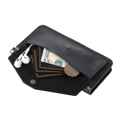 For Google Pixel 10 Pro / 10 / 9 Pro / 9 Multi-card Slots Crossbody Cowhide Leather Phone Case(Black) - Google Cases by buy2fix | Online Shopping UK | buy2fix