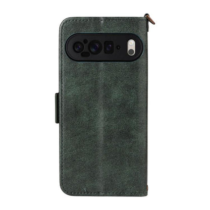 For Google Pixel 10 Pro / 10 / 9 Pro / 9 Multi-card Slots Crossbody Cowhide Leather Phone Case(Green) - Google Cases by buy2fix | Online Shopping UK | buy2fix
