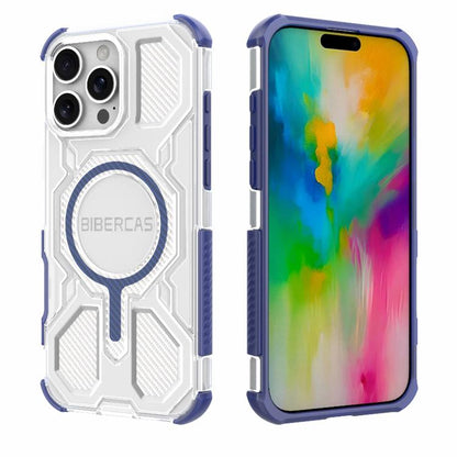 For iPhone 16 Pro Max BIBERCAS Transparent Color Series MagSafe Air Bag Shockproof Phone Case(Blue) - iPhone 16 Pro Max Cases by BIBERCAS | Online Shopping UK | buy2fix