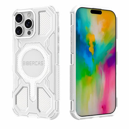 For iPhone 16 Pro Max BIBERCAS Transparent Color Series MagSafe Air Bag Shockproof Phone Case(White) - iPhone 16 Pro Max Cases by BIBERCAS | Online Shopping UK | buy2fix