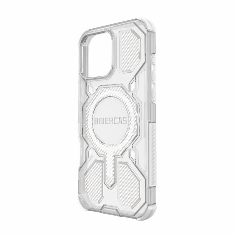For iPhone 16 Pro Max BIBERCAS Transparent Color Series MagSafe Air Bag Shockproof Phone Case(White) - iPhone 16 Pro Max Cases by BIBERCAS | Online Shopping UK | buy2fix