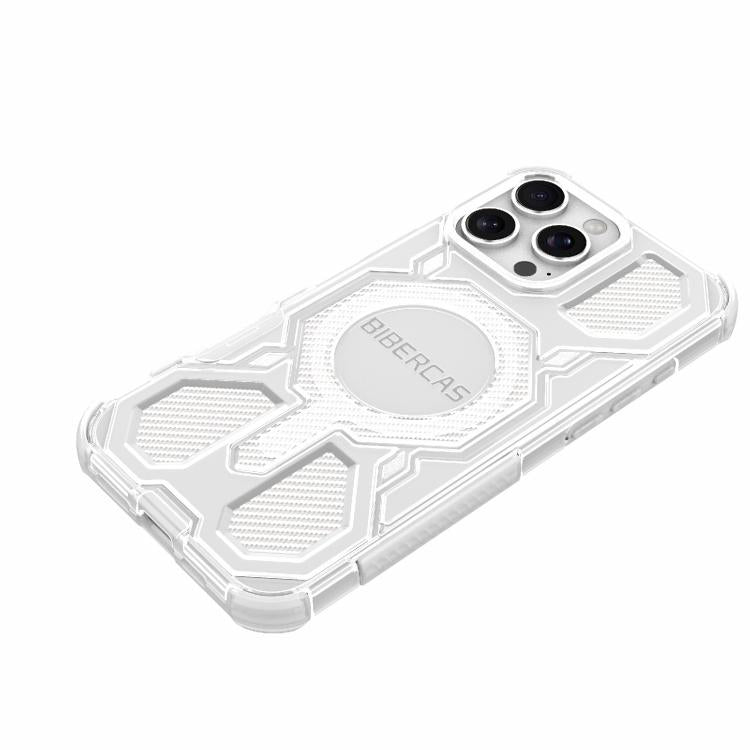 For iPhone 16 Pro Max BIBERCAS Transparent Color Series MagSafe Air Bag Shockproof Phone Case(Pink) - iPhone 16 Pro Max Cases by BIBERCAS | Online Shopping UK | buy2fix