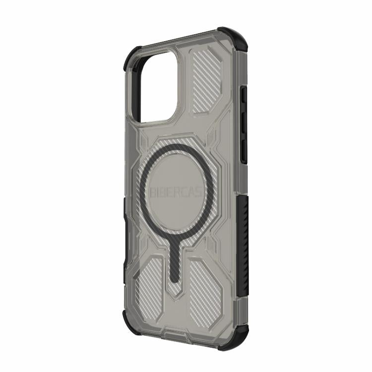 For iPhone 16 Pro Max BIBERCAS Transparent Color Series MagSafe Air Bag Shockproof Phone Case(Black) - iPhone 16 Pro Max Cases by BIBERCAS | Online Shopping UK | buy2fix