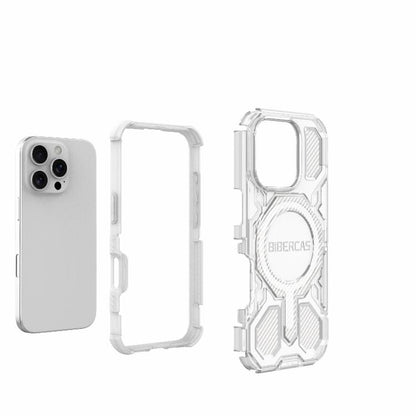 For iPhone 16 Pro BIBERCAS Transparent Color Series MagSafe Air Bag Shockproof Phone Case(Blue) - iPhone 16 Pro Cases by BIBERCAS | Online Shopping UK | buy2fix