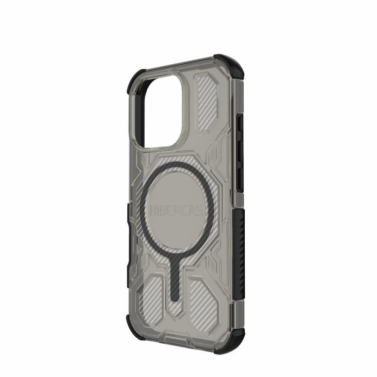 For iPhone 16 Pro BIBERCAS Transparent Color Series MagSafe Air Bag Shockproof Phone Case(Black) - iPhone 16 Pro Cases by BIBERCAS | Online Shopping UK | buy2fix