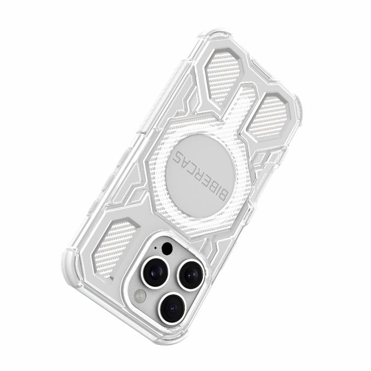 For iPhone 16 Pro BIBERCAS Transparent Color Series MagSafe Air Bag Shockproof Phone Case(Black) - iPhone 16 Pro Cases by BIBERCAS | Online Shopping UK | buy2fix