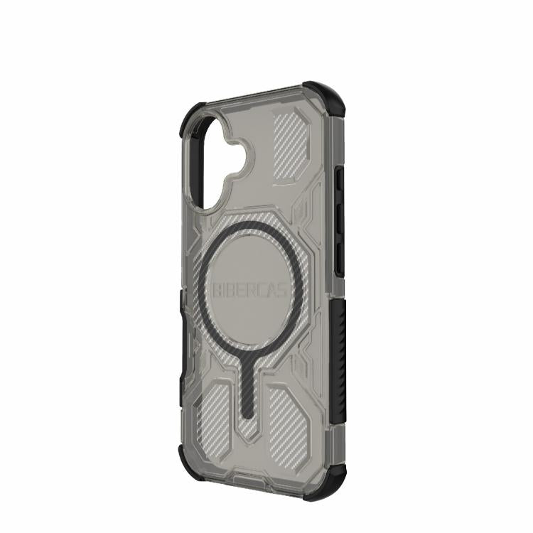 For iPhone 16 BIBERCAS Transparent Color Series MagSafe Air Bag Shockproof Phone Case(Black) - iPhone 16 Cases by BIBERCAS | Online Shopping UK | buy2fix