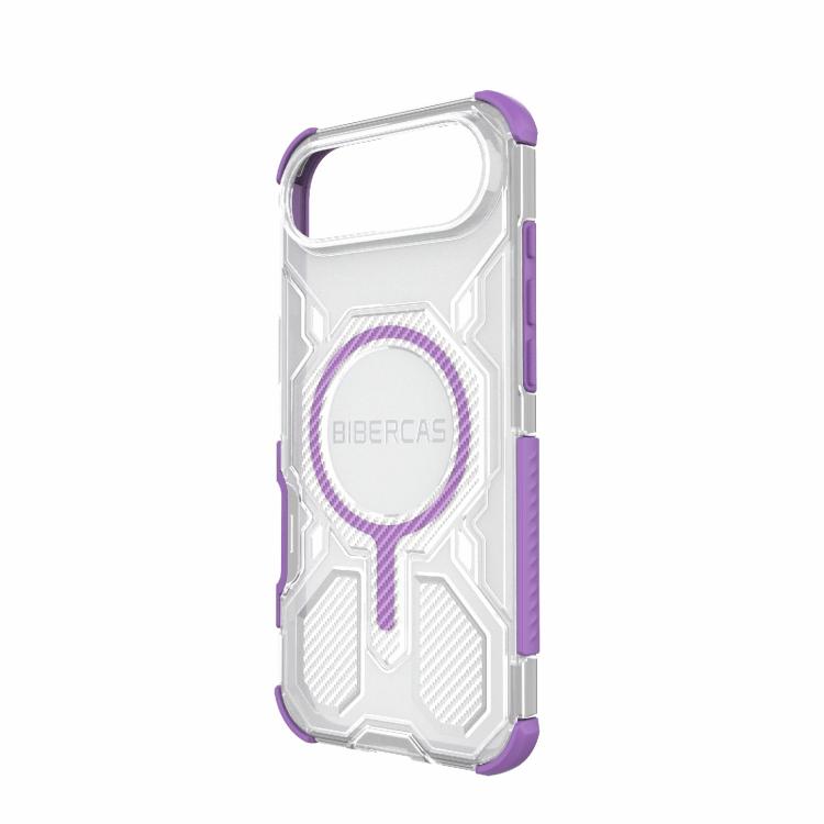 For iPhone 17 Air BIBERCAS Transparent Color Series MagSafe Air Bag Shockproof Phone Case(Purple) - iPhone 17 Air Cases by BIBERCAS | Online Shopping UK | buy2fix