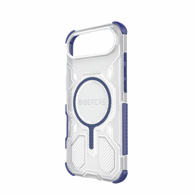 For iPhone 17 Air BIBERCAS Transparent Color Series MagSafe Air Bag Shockproof Phone Case(Blue) - iPhone 17 Air Cases by BIBERCAS | Online Shopping UK | buy2fix