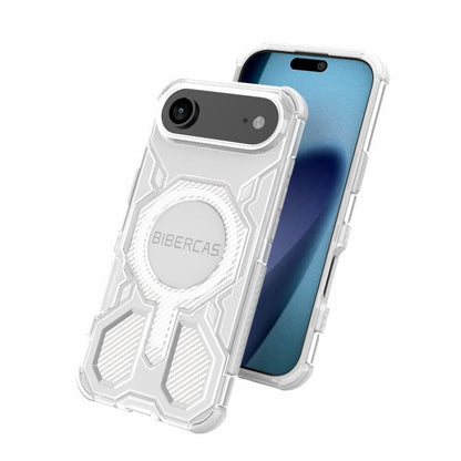 For iPhone 17 Air BIBERCAS Transparent Color Series MagSafe Air Bag Shockproof Phone Case(Blue) - iPhone 17 Air Cases by BIBERCAS | Online Shopping UK | buy2fix