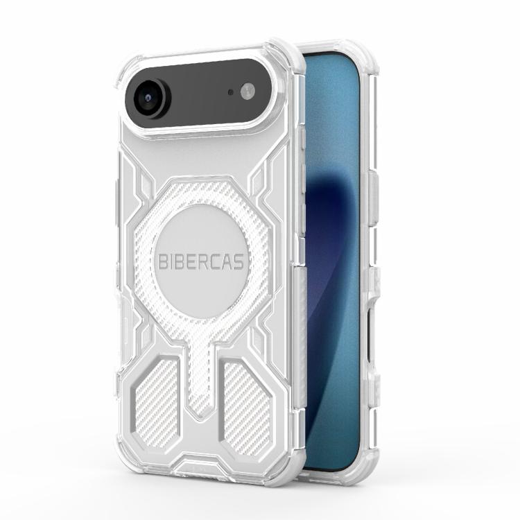 For iPhone Air BIBERCAS Transparent Color Series MagSafe Air Bag Shockproof Phone Case(White) - iPhone Air Cases by BIBERCAS | Online Shopping UK | buy2fix