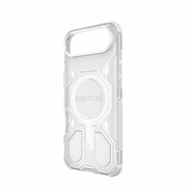 For iPhone Air BIBERCAS Transparent Color Series MagSafe Air Bag Shockproof Phone Case(White) - iPhone Air Cases by BIBERCAS | Online Shopping UK | buy2fix