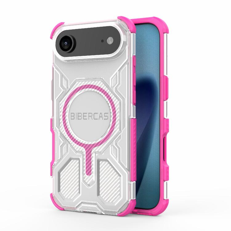 For iPhone 17 Air BIBERCAS Transparent Color Series MagSafe Air Bag Shockproof Phone Case(Pink) - iPhone 17 Air Cases by BIBERCAS | Online Shopping UK | buy2fix