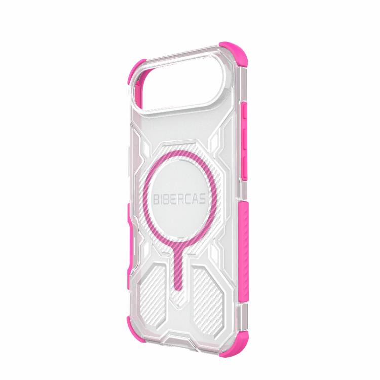 For iPhone 17 Air BIBERCAS Transparent Color Series MagSafe Air Bag Shockproof Phone Case(Pink) - iPhone 17 Air Cases by BIBERCAS | Online Shopping UK | buy2fix