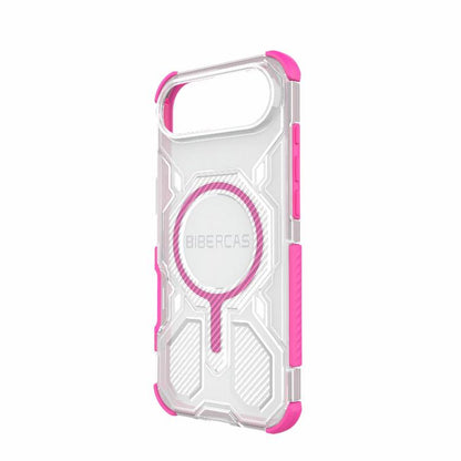 For iPhone 17 Air BIBERCAS Transparent Color Series MagSafe Air Bag Shockproof Phone Case(Pink) - iPhone 17 Air Cases by BIBERCAS | Online Shopping UK | buy2fix