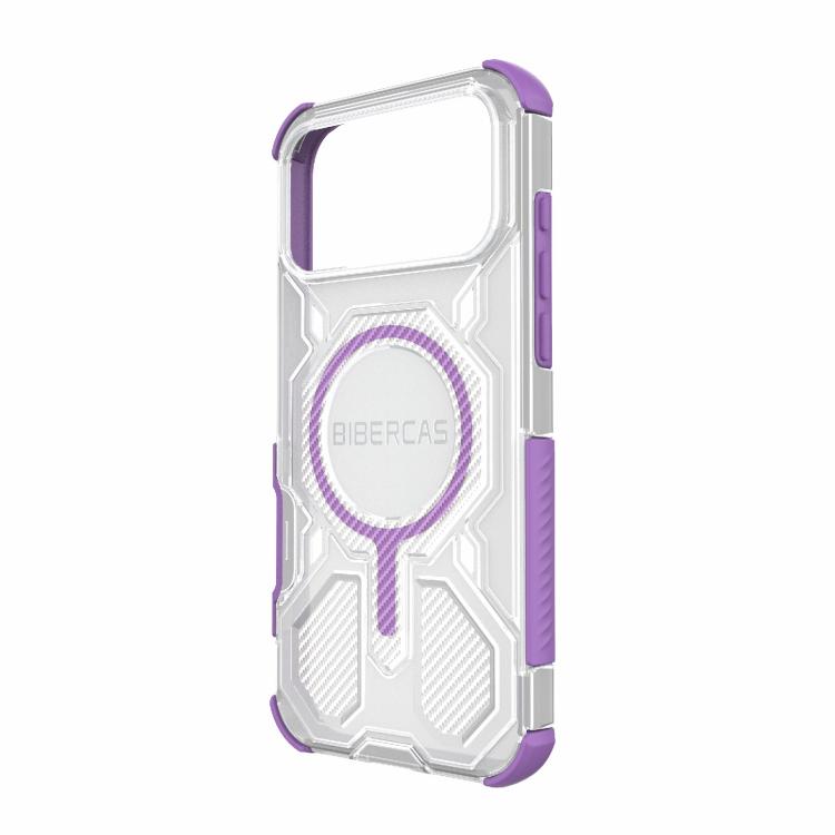 For iPhone 17 Pro Max BIBERCAS Transparent Color Series MagSafe Air Bag Shockproof Phone Case(Purple) - iPhone 17 Pro Max Cases by BIBERCAS | Online Shopping UK | buy2fix