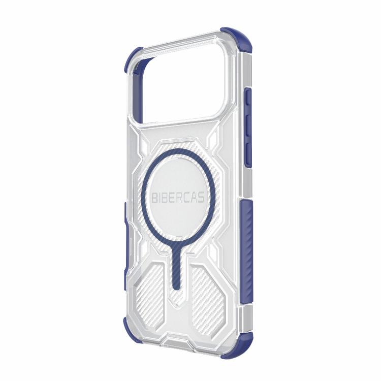 For iPhone 17 Pro Max BIBERCAS Transparent Color Series MagSafe Air Bag Shockproof Phone Case(Blue) - iPhone 17 Pro Max Cases by BIBERCAS | Online Shopping UK | buy2fix