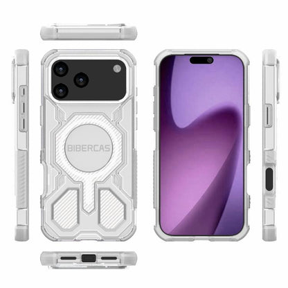 For iPhone 17 Pro Max BIBERCAS Transparent Color Series MagSafe Air Bag Shockproof Phone Case(White) - iPhone 17 Pro Max Cases by BIBERCAS | Online Shopping UK | buy2fix