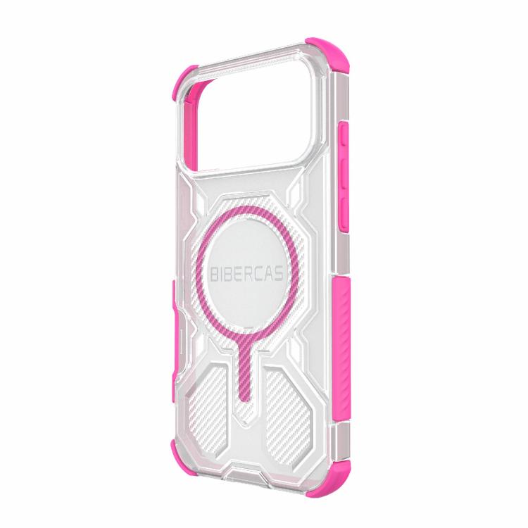 For iPhone 17 Pro Max BIBERCAS Transparent Color Series MagSafe Air Bag Shockproof Phone Case(Pink) - iPhone 17 Pro Max Cases by BIBERCAS | Online Shopping UK | buy2fix