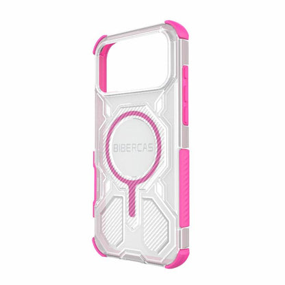 For iPhone 17 Pro Max BIBERCAS Transparent Color Series MagSafe Air Bag Shockproof Phone Case(Pink) - iPhone 17 Pro Max Cases by BIBERCAS | Online Shopping UK | buy2fix