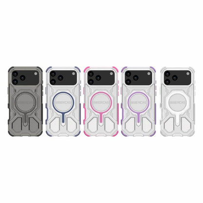 For iPhone 17 Pro Max BIBERCAS Transparent Color Series MagSafe Air Bag Shockproof Phone Case(Pink) - iPhone 17 Pro Max Cases by BIBERCAS | Online Shopping UK | buy2fix
