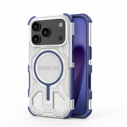 For iPhone 17 Pro BIBERCAS Transparent Color Series MagSafe Air Bag Shockproof Phone Case(Blue) - iPhone 17 Pro Cases by BIBERCAS | Online Shopping UK | buy2fix