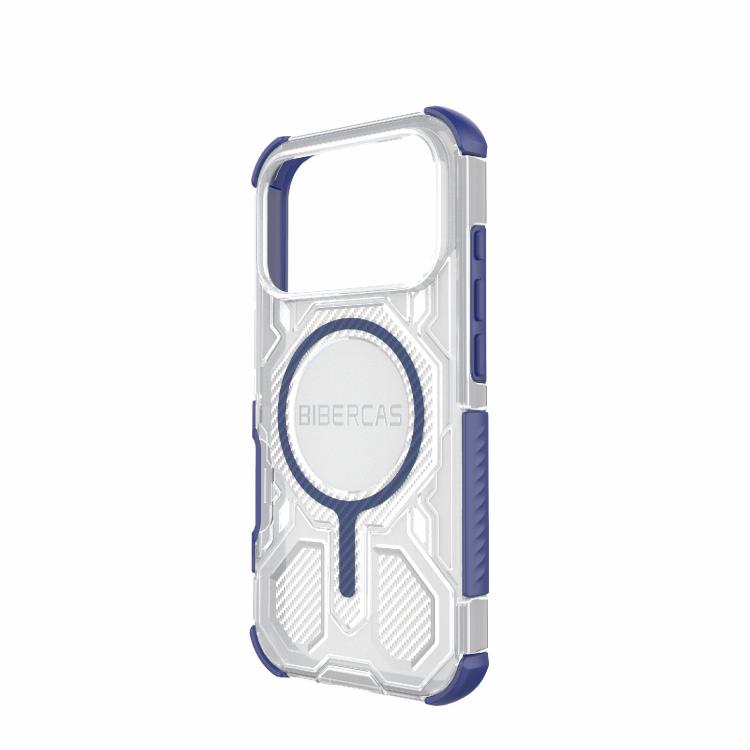 For iPhone 17 Pro BIBERCAS Transparent Color Series MagSafe Air Bag Shockproof Phone Case(Blue) - iPhone 17 Pro Cases by BIBERCAS | Online Shopping UK | buy2fix