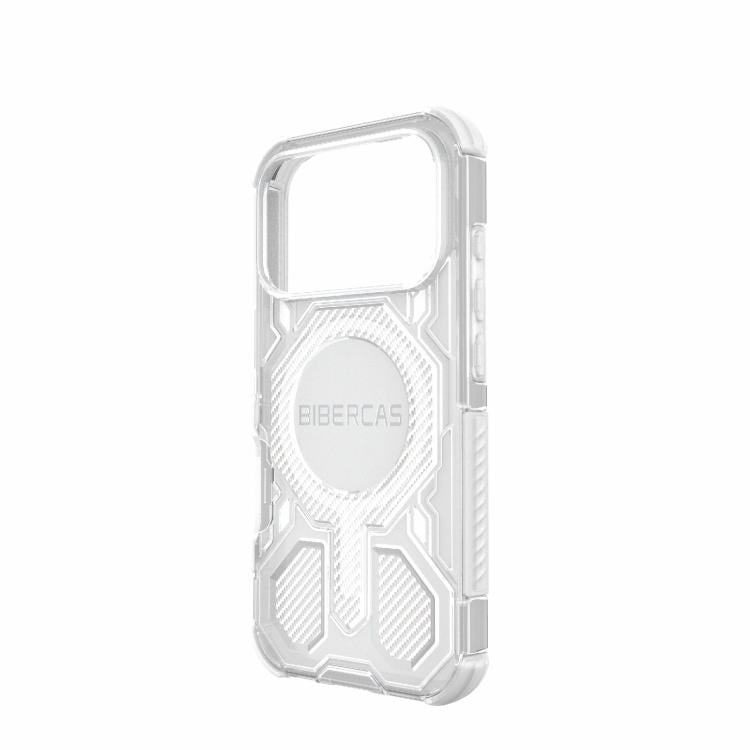 For iPhone 17 Pro BIBERCAS Transparent Color Series MagSafe Air Bag Shockproof Phone Case(White) - iPhone 17 Pro Cases by BIBERCAS | Online Shopping UK | buy2fix