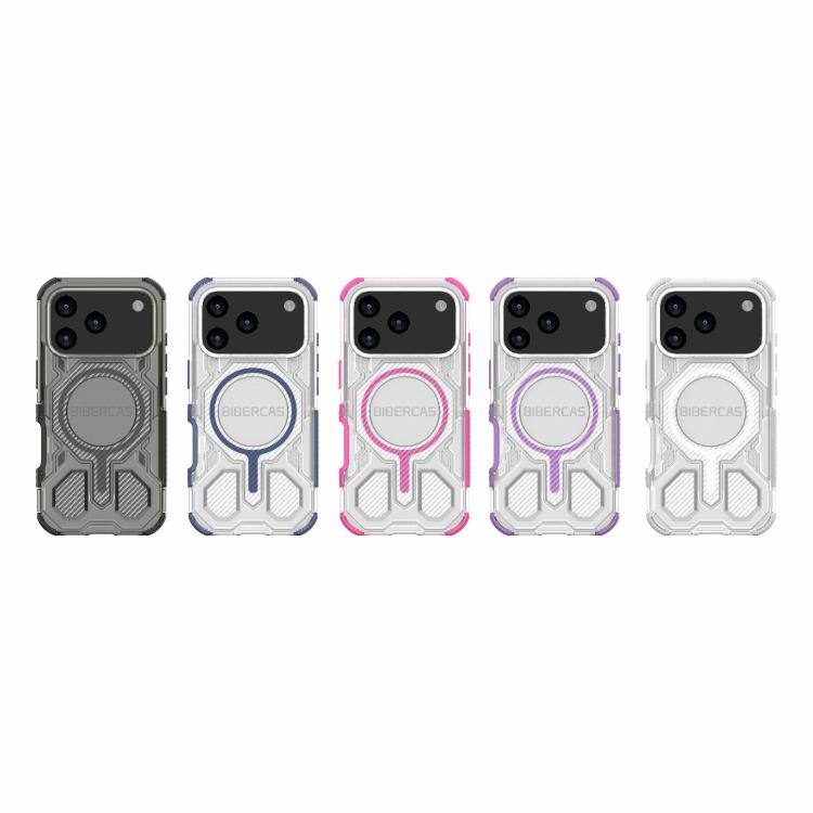 For iPhone 17 Pro BIBERCAS Transparent Color Series MagSafe Air Bag Shockproof Phone Case(White) - iPhone 17 Pro Cases by BIBERCAS | Online Shopping UK | buy2fix