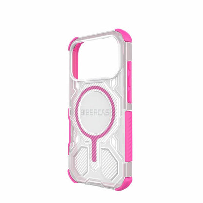 For iPhone 17 Pro BIBERCAS Transparent Color Series MagSafe Air Bag Shockproof Phone Case(Pink) - iPhone 17 Pro Cases by BIBERCAS | Online Shopping UK | buy2fix