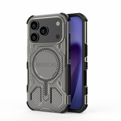 For iPhone 17 Pro BIBERCAS Transparent Color Series MagSafe Air Bag Shockproof Phone Case(Black) - iPhone 17 Pro Cases by BIBERCAS | Online Shopping UK | buy2fix