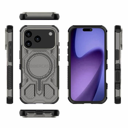 For iPhone 17 Pro BIBERCAS Transparent Color Series MagSafe Air Bag Shockproof Phone Case(Black) - iPhone 17 Pro Cases by BIBERCAS | Online Shopping UK | buy2fix