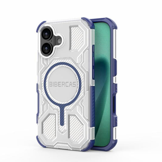 For iPhone 17 BIBERCAS Transparent Color Series MagSafe Air Bag Shockproof Phone Case(Blue) - iPhone 17 Cases by BIBERCAS | Online Shopping UK | buy2fix