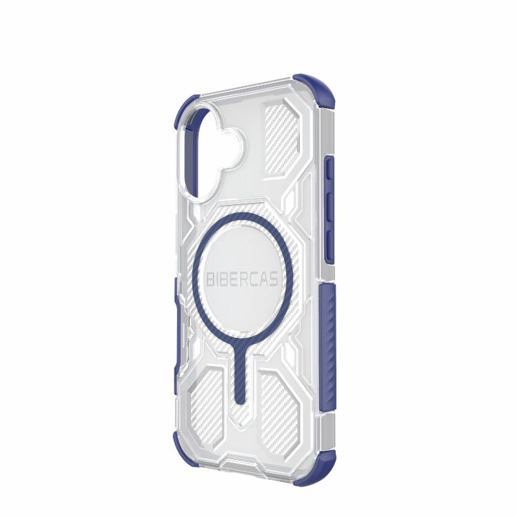 For iPhone 17 BIBERCAS Transparent Color Series MagSafe Air Bag Shockproof Phone Case(Blue) - iPhone 17 Cases by BIBERCAS | Online Shopping UK | buy2fix